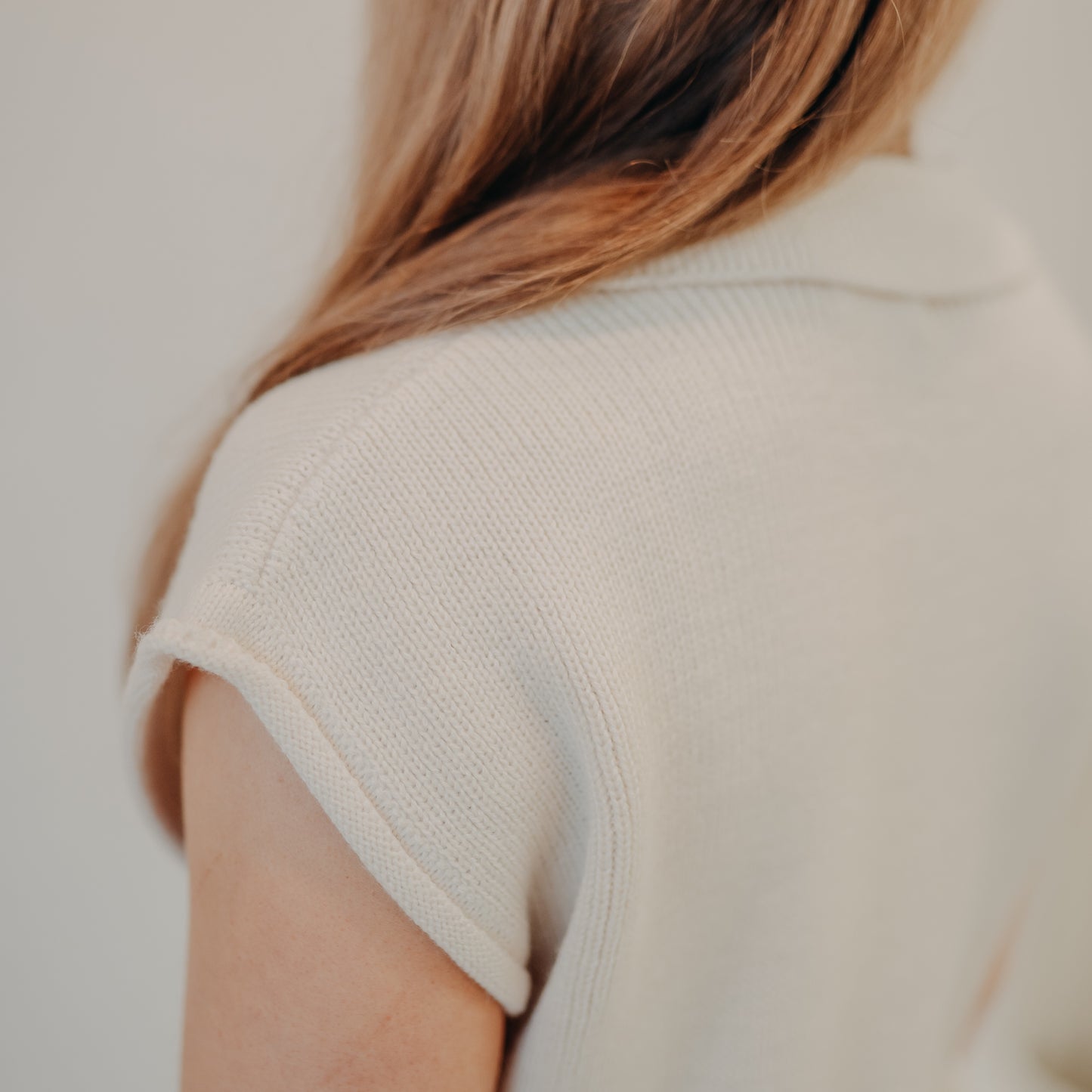 By Together | Ribbed Knit Polo Vest | Natural