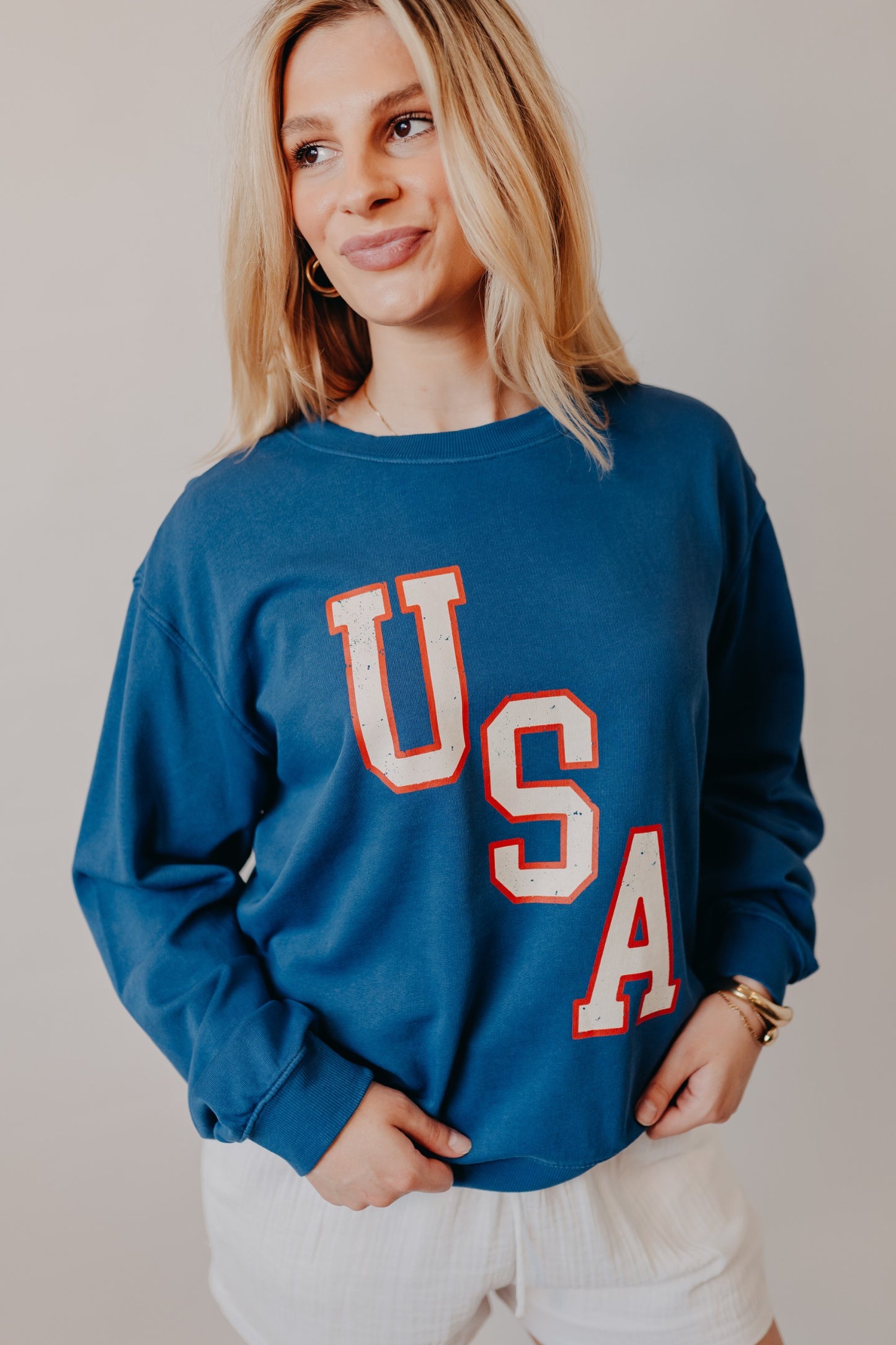 Z Supply | Americana Boyfriend Sweatshirt | True Navy
