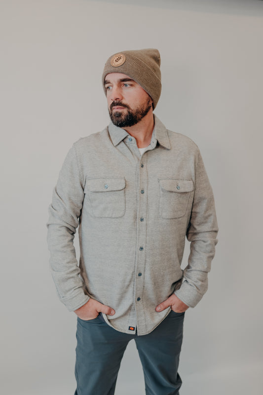 The Normal Brand | Textured Knit Everyday Shirt | Graphite