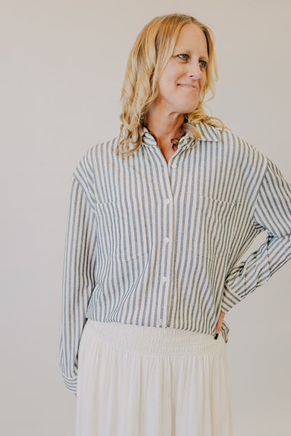 Z Supply | Reese Button Up Stripe Top | Eclipse