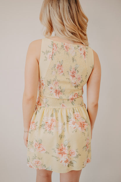 Blu Pepper | Floral Boatneck Button Down Midi Dress