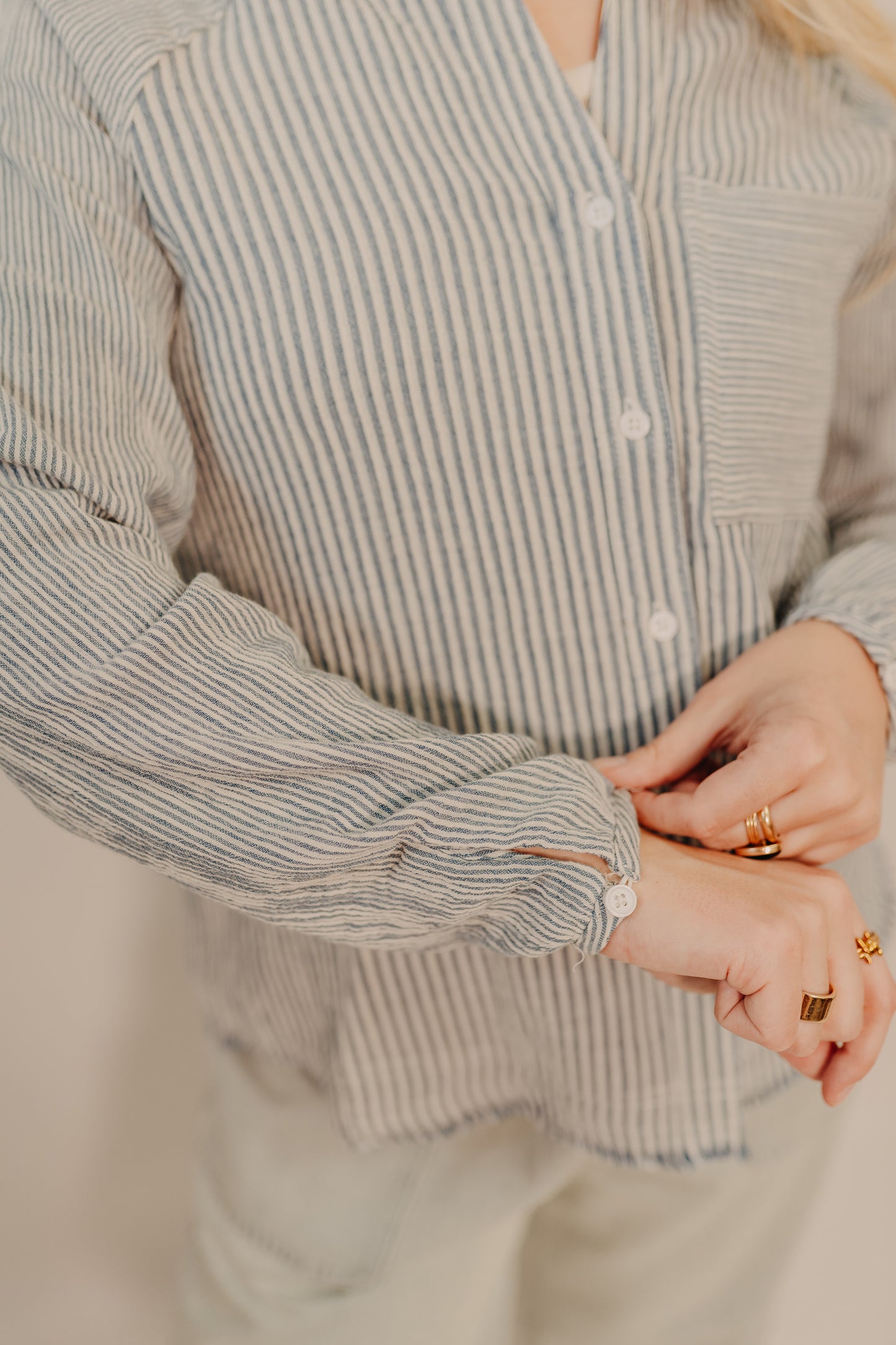 Thread & Supply | Maia Shirt | Ivory Blue