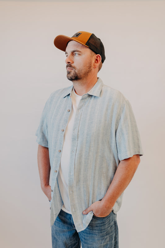Flag & Anthem | Oceanside Linen Blend Shirt | Lt Blue