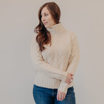 The Normal Brand | Marianna Cable Knit Sweater | Cream