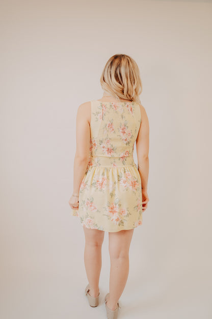 Blu Pepper | Floral Boatneck Button Down Midi Dress