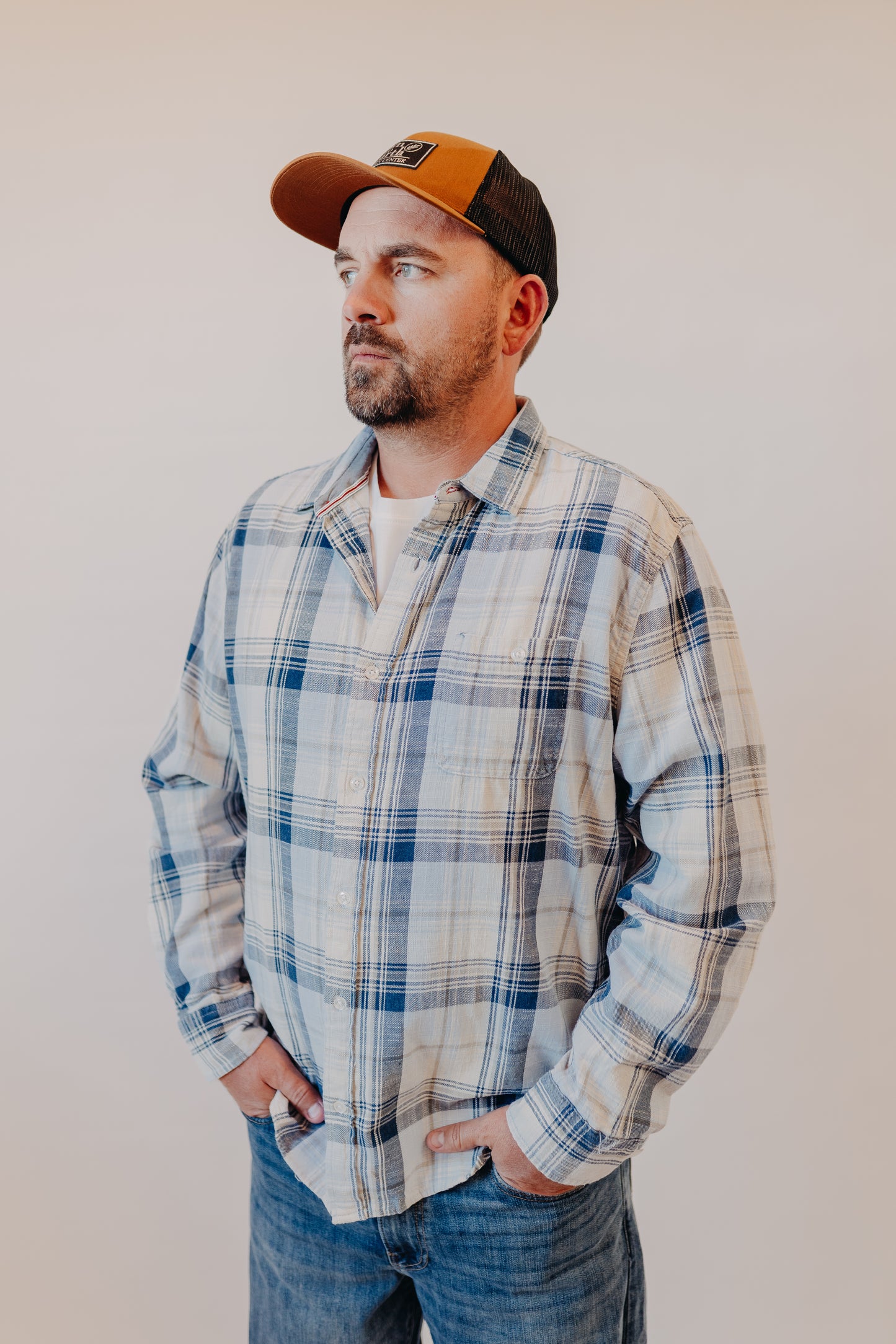 Flag & Anthem | Roswell Vintage Wash Shirt | Navy Cream