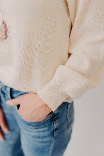 Blu Pepper | American Heart Puppy Sweater | Ivory