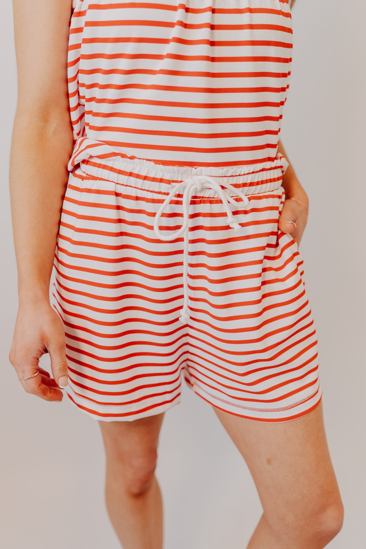 Wishlist | Striped Tube Romper | Cherry Ivory