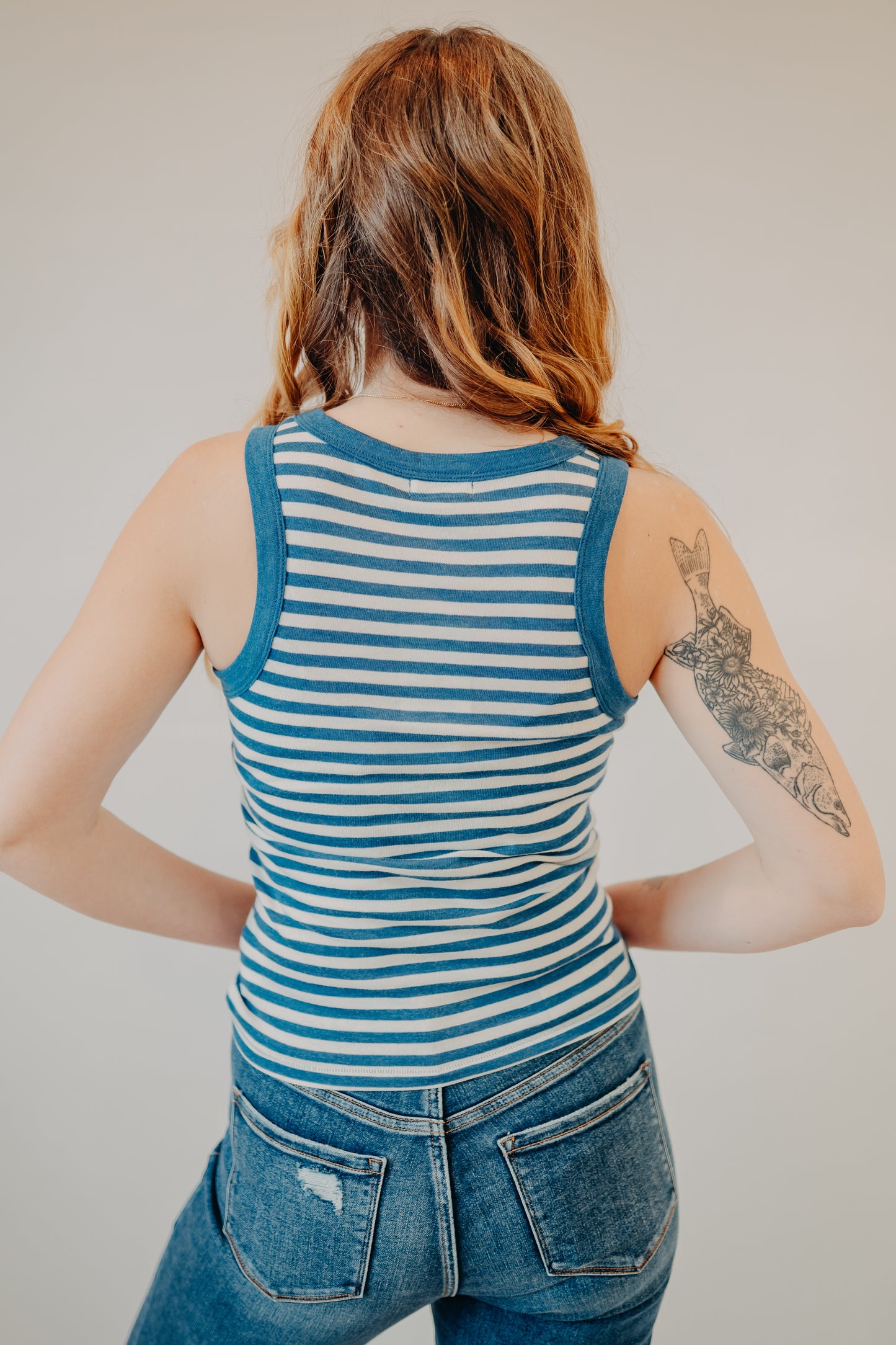 Z Supply | Select Striped Tank | Calypso Blue Indigo
