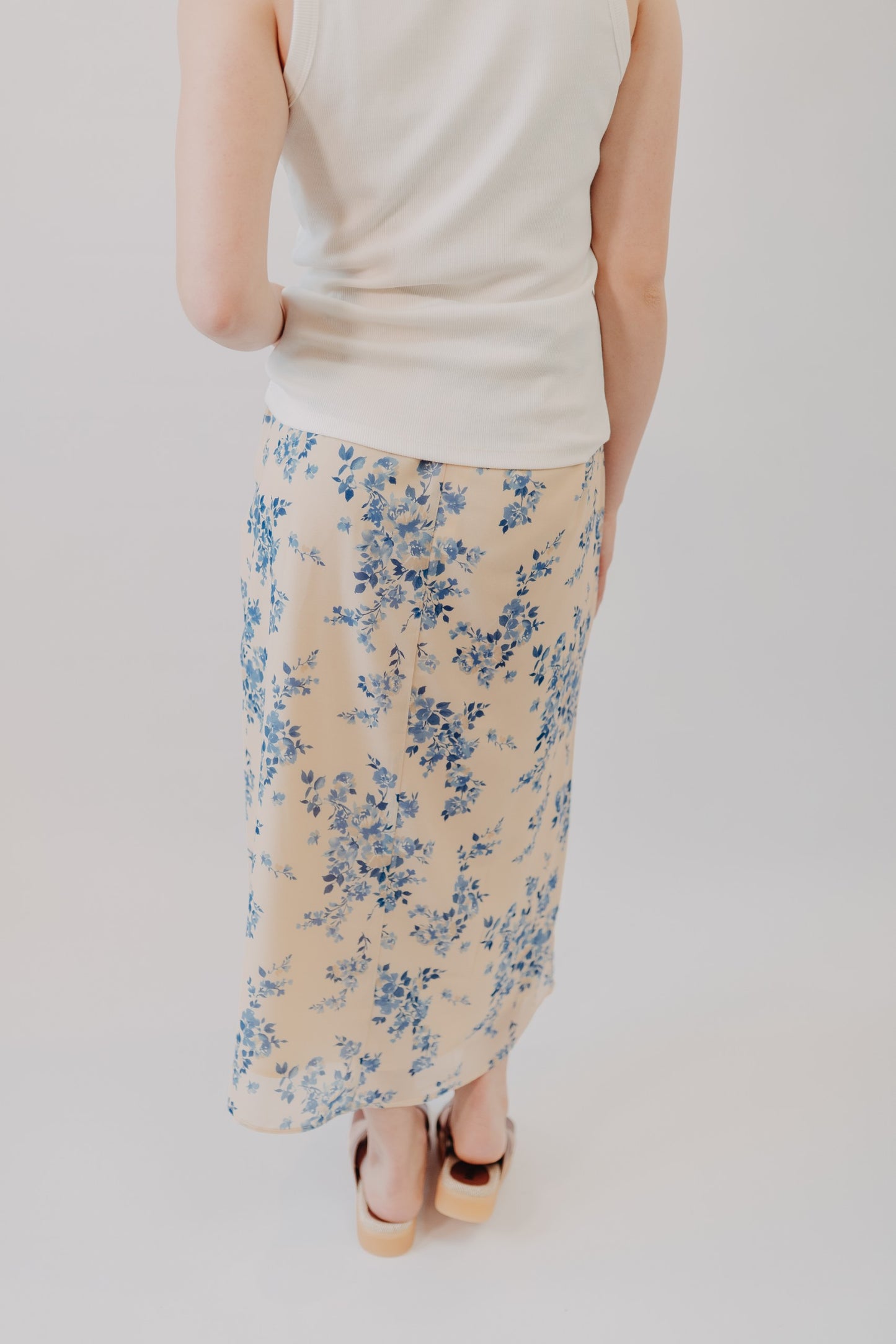 By Together | Etienne Floral Skirt | Lemon Blue