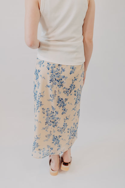 By Together | Etienne Floral Skirt | Lemon Blue