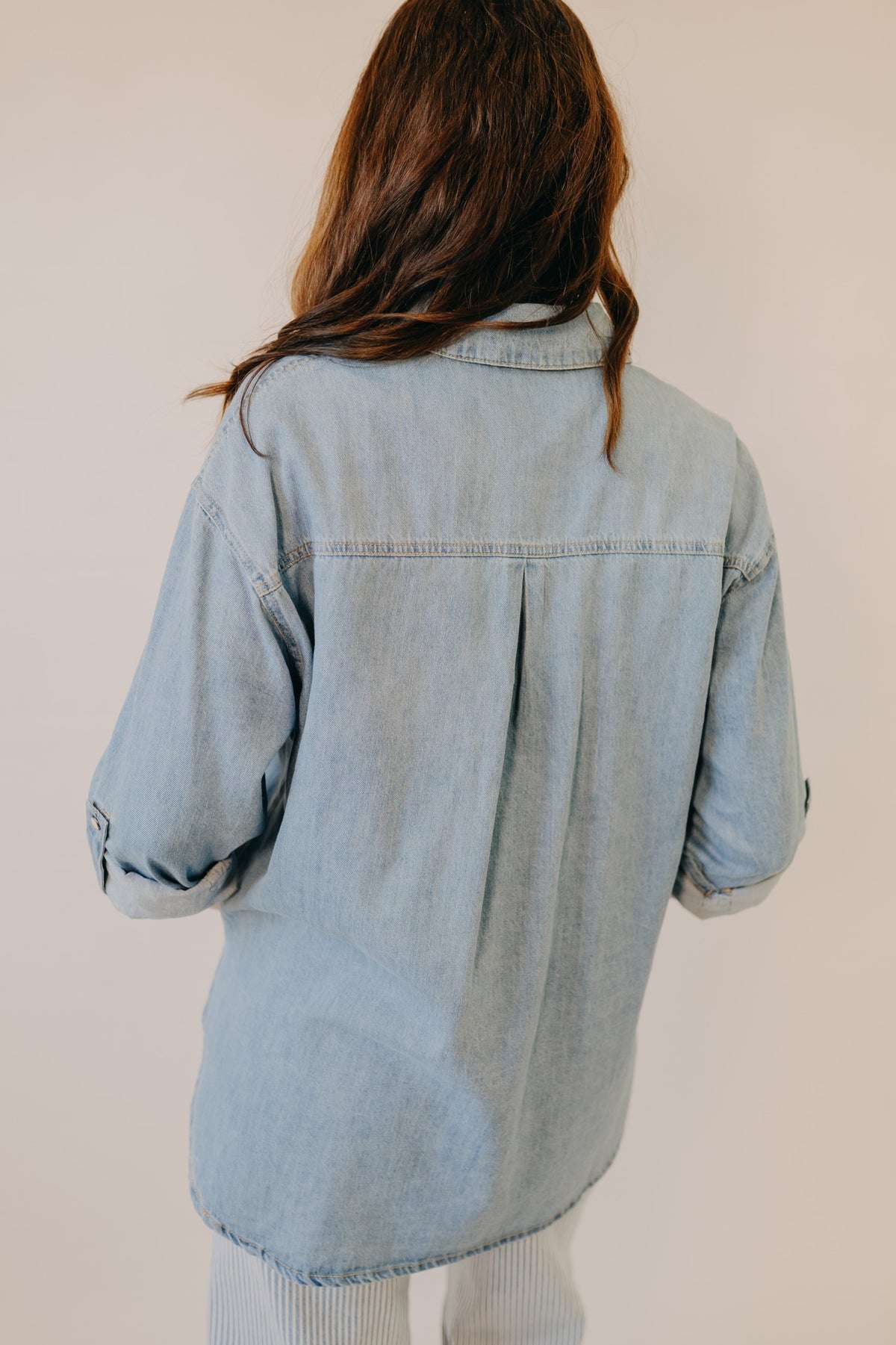 Blu Pepper | Collared Western Denim Top | Denim