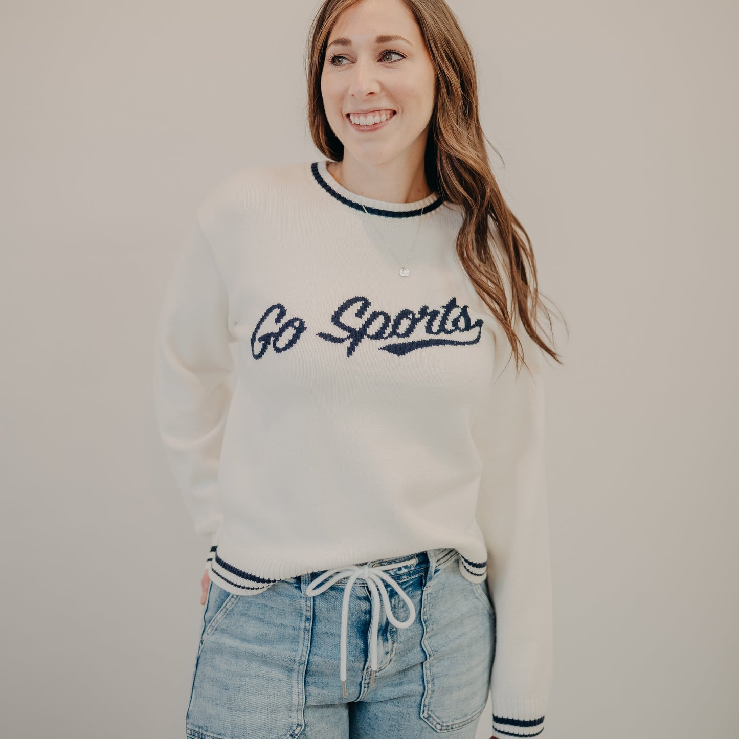 Thread & Supply | Go Sports Sweater | Ivory Navy