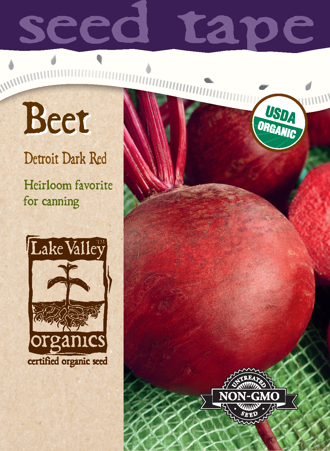 Beet Detroit Dark Red - Seed Tape Org LV