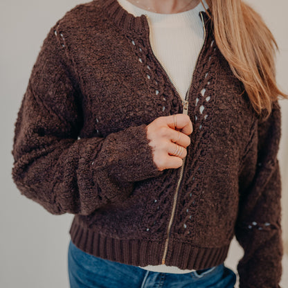 Z Supply | Sundance Sweater Jacket | Chocolate Cherry