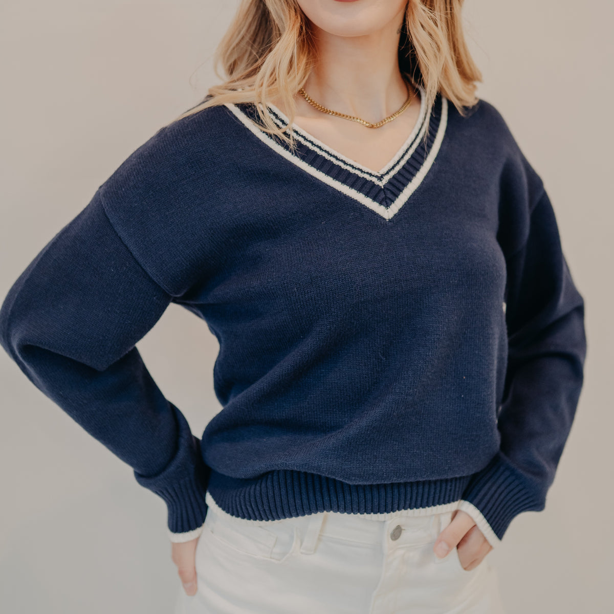 Thread & Supply | Donna Sweater | Navy Ivory