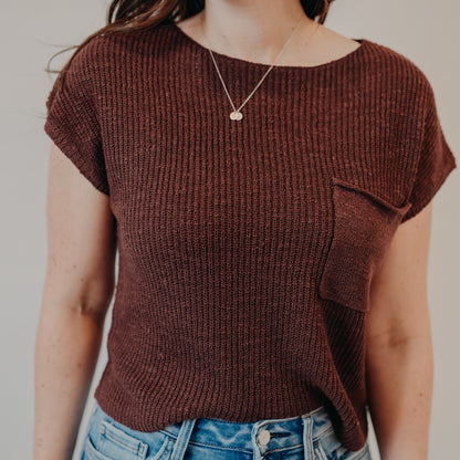 Be Cool | Pocket Cap Sleeve Dolman Top | Wine