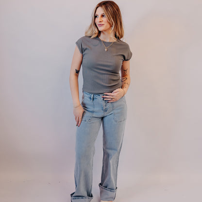 Vervet | High Rise Cuffed Wide | Stellar