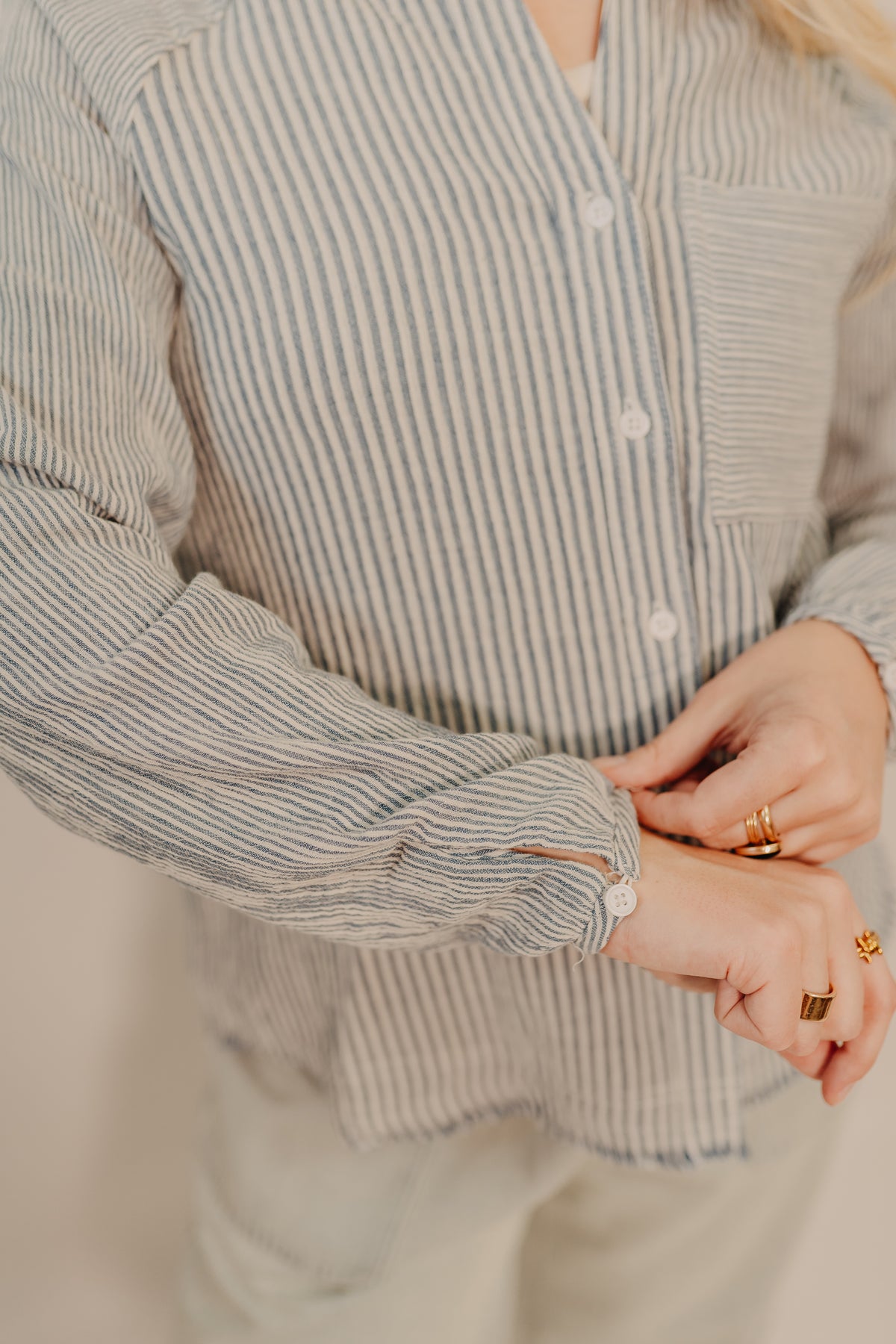 Thread & Supply | Maia Shirt | Ivory Blue