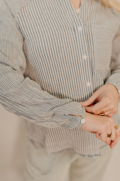Thread & Supply | Maia Shirt | Ivory Blue