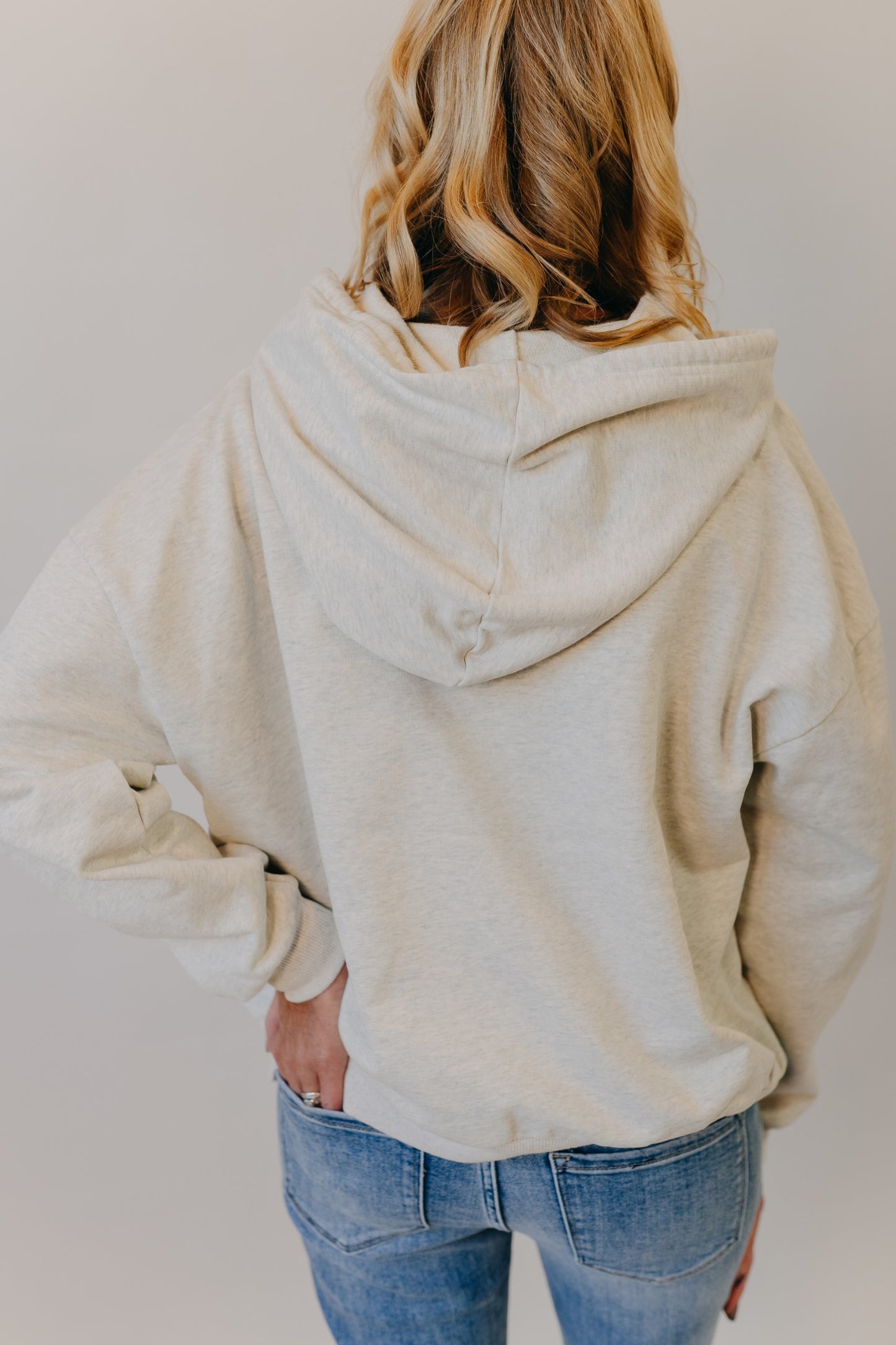 Miou Muse | USA Floral Patchwork Hoodie | Melange Grey