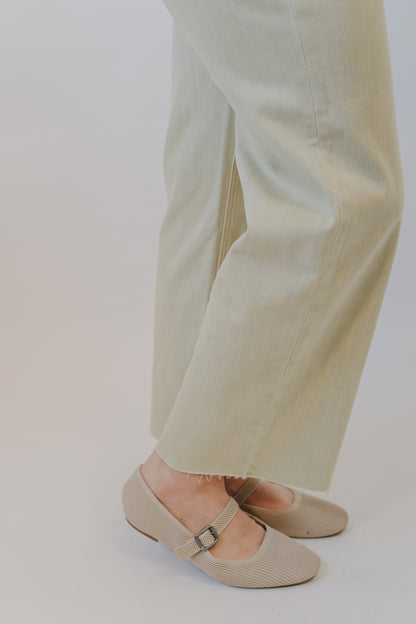 Vervet | High Rise Crop Wide Leg | Olive