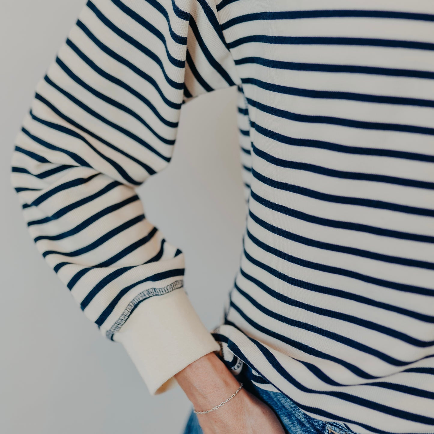 Blu Pepper | Striped Henley Top | Navy