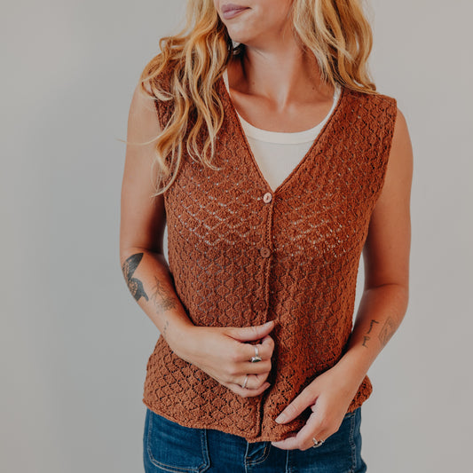 Be Cool | Button Up V-Neck Tank | Coco