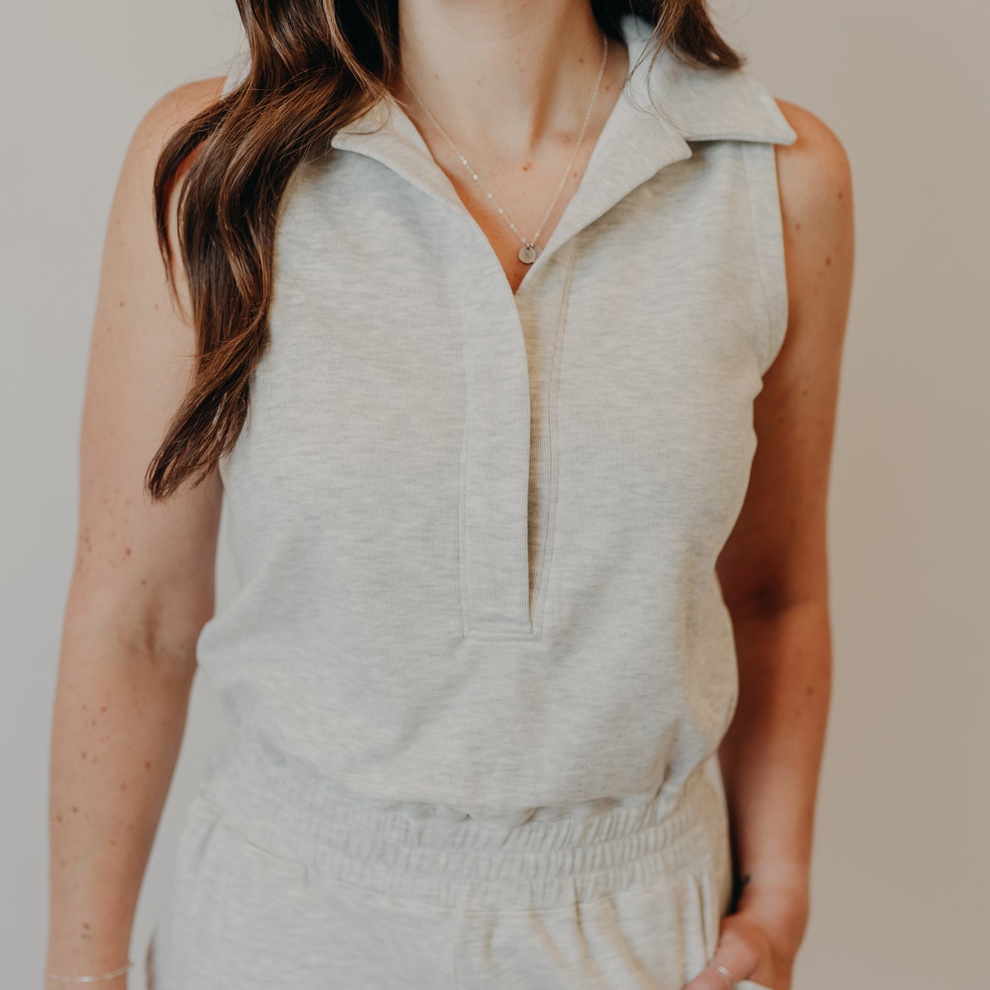 Wishlist | Athletic Collared Romper | H Grey