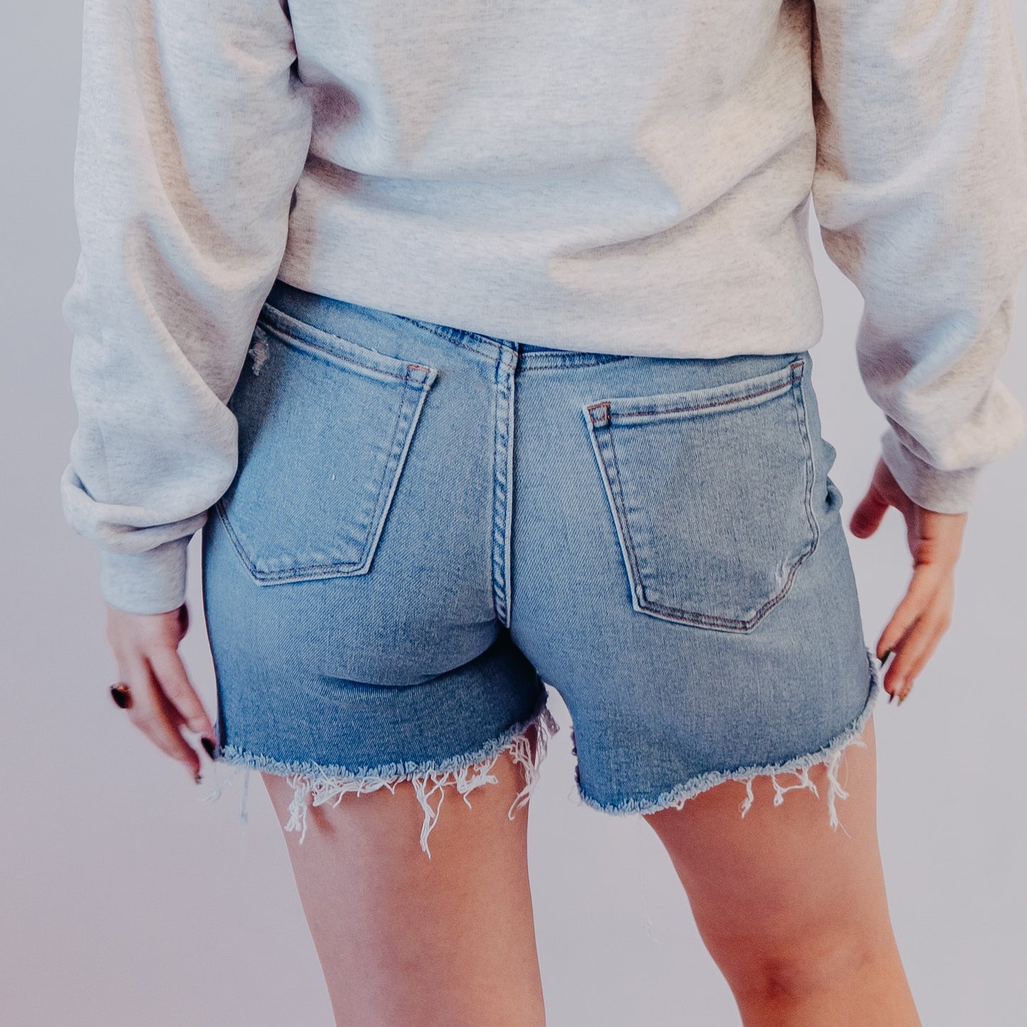 Vervet | High Rise Midi Shorts | Wildflowers