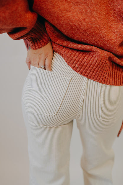 Vervet | High Rise Stripe Cuff Wide | Stripe