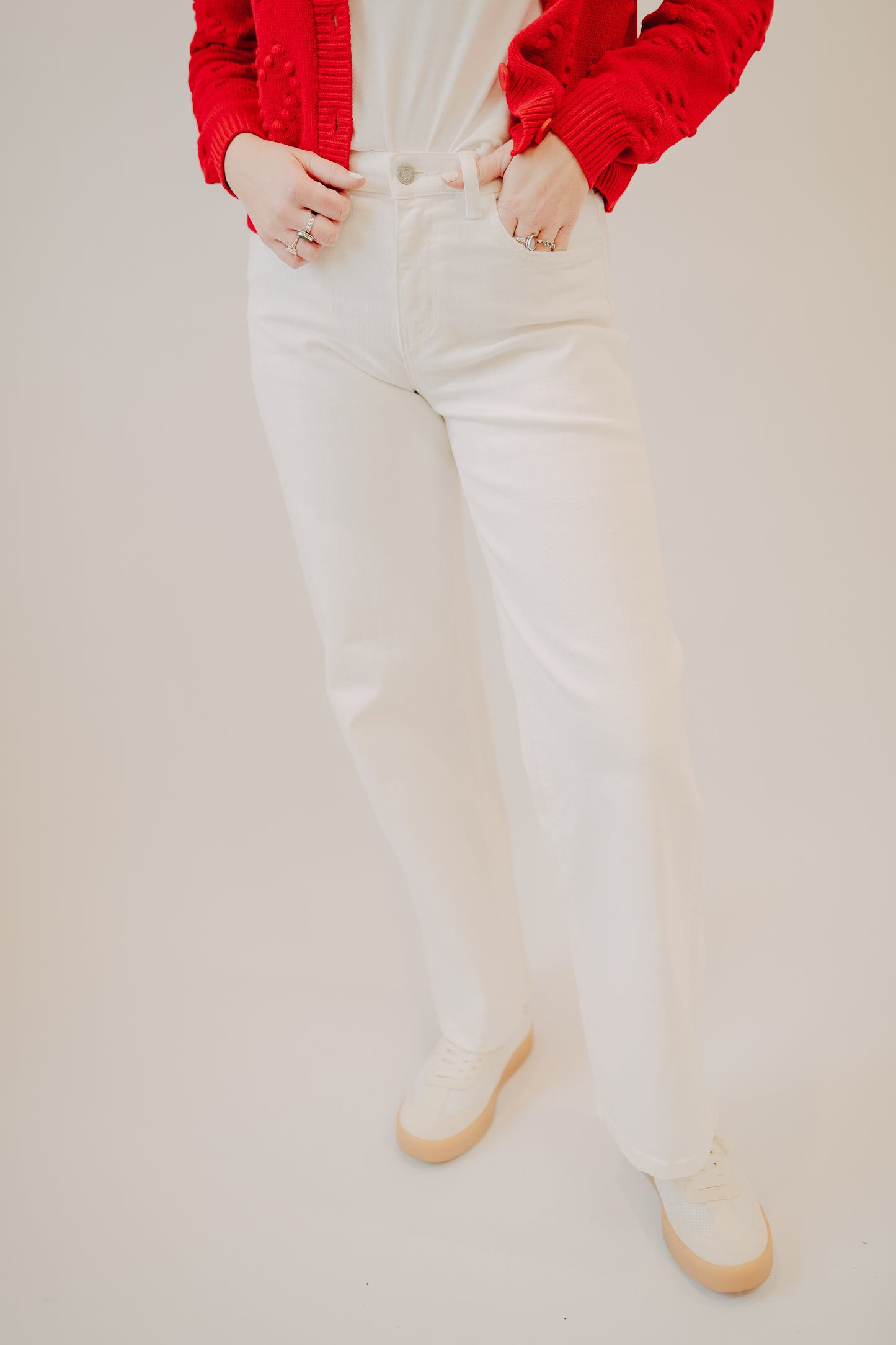 Vervet | High Rise Wide Leg | Optic White