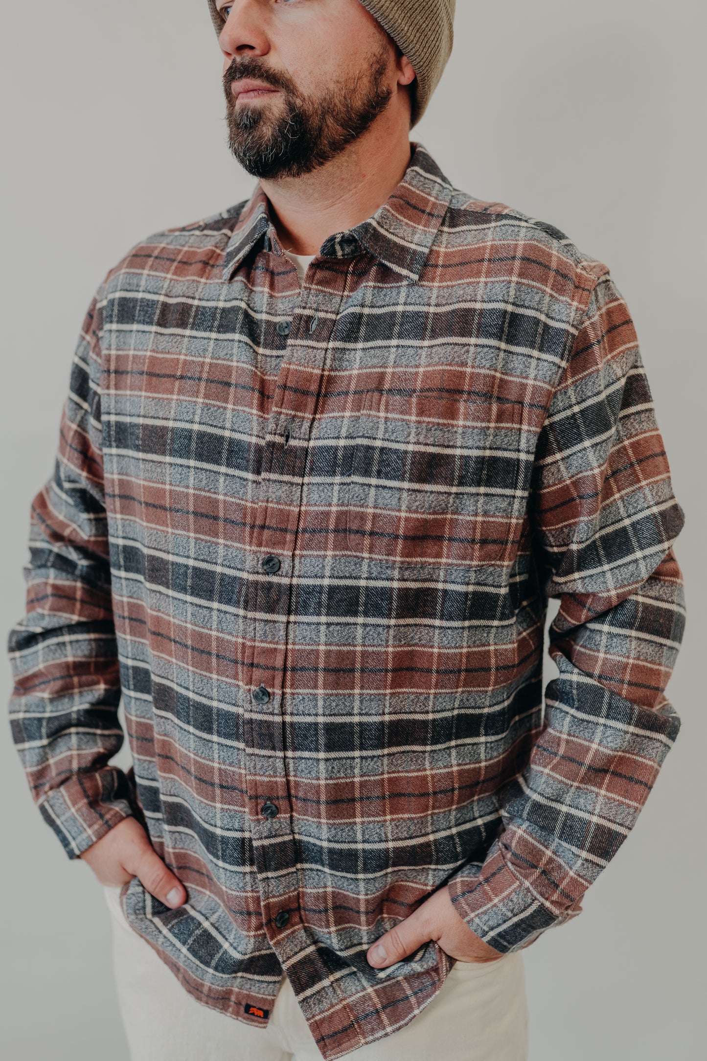 The Normal Brand | Louis Heavyweight Flannel Overshirt | Spiced Brandy