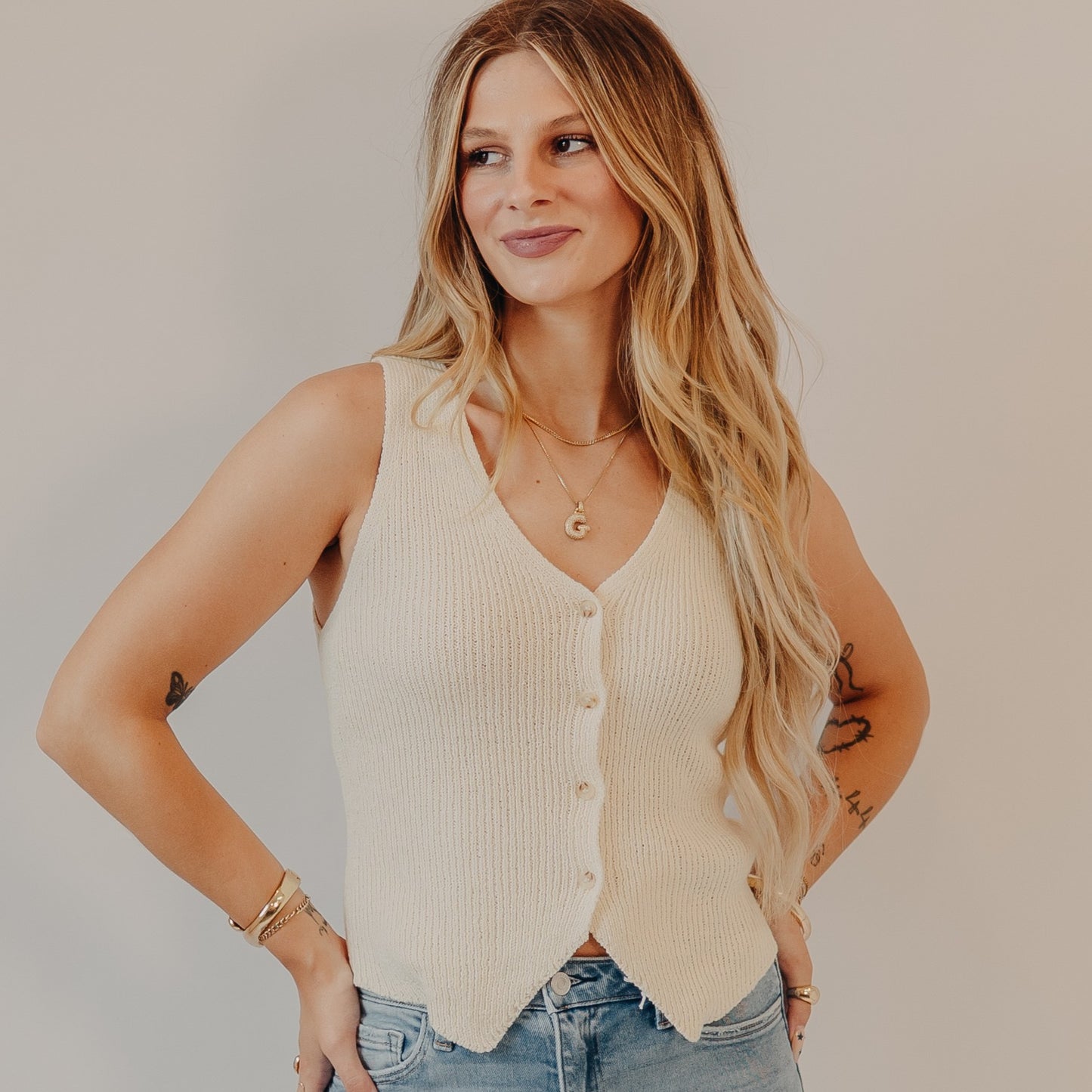 Be Cool | Chunky Knit Vest | Natural