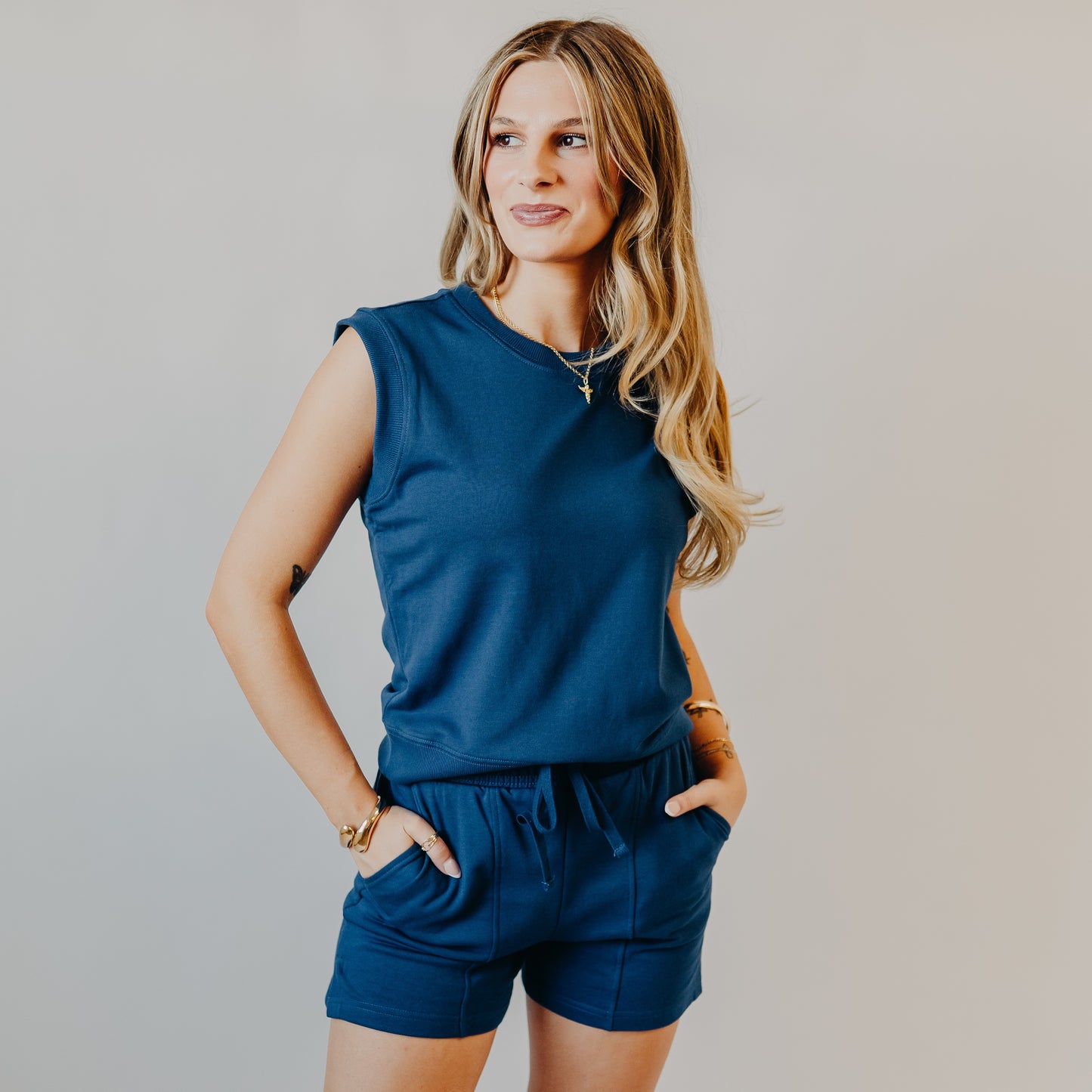 Thread & Supply | Paulie Top | Navy Peony