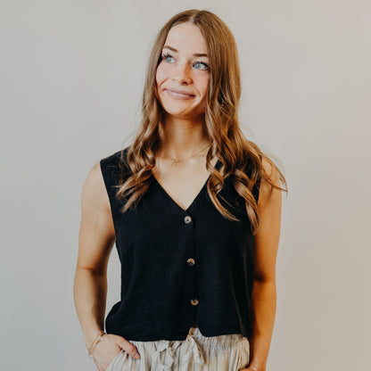 Z Supply | Marta Linen Vest | Black