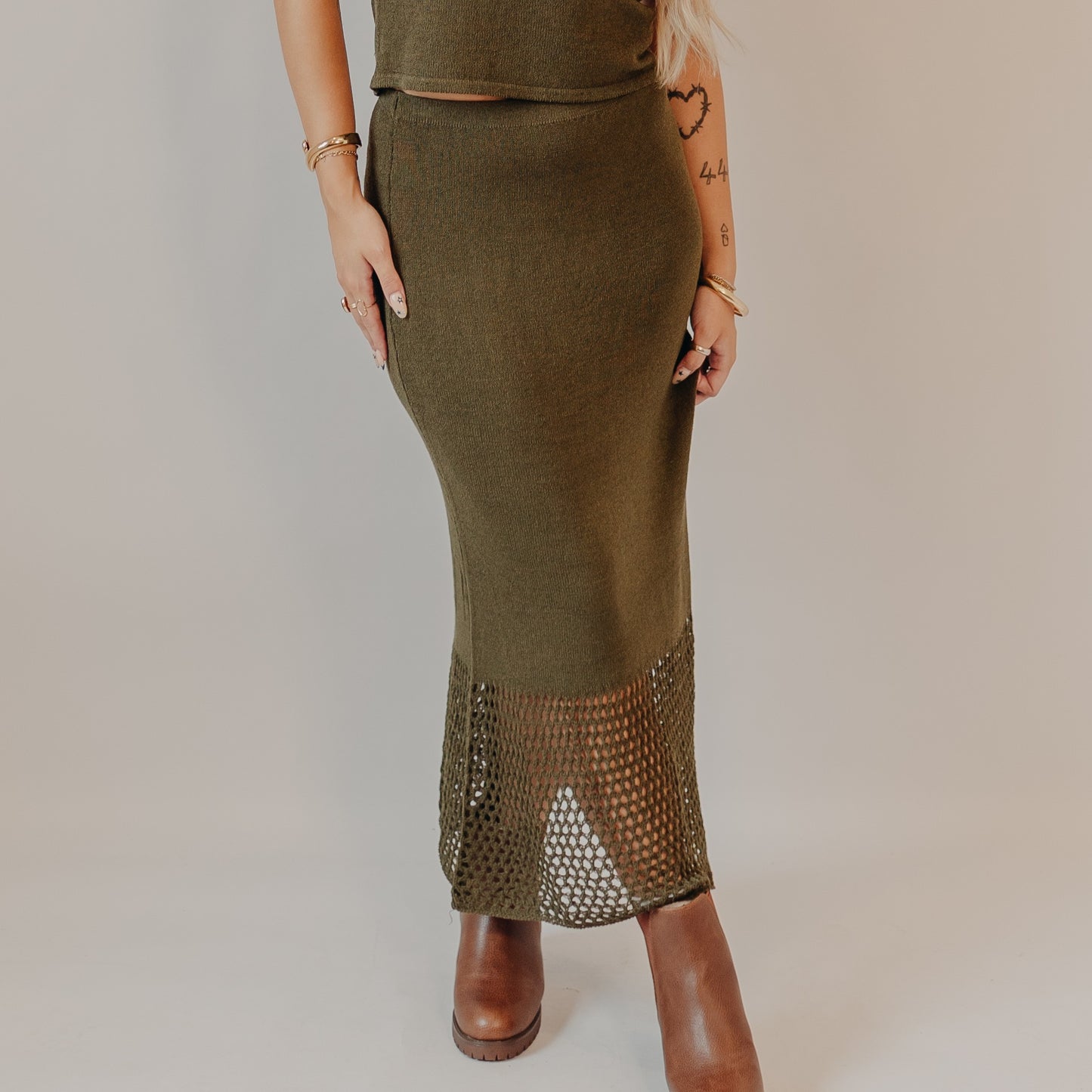 Z Supply | Haven Sweater Knit Midi Skirt | Fern