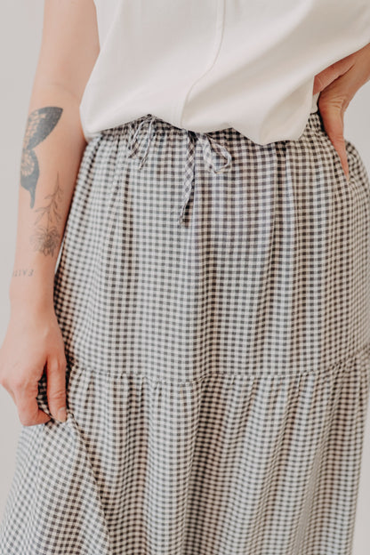 Thread & Supply | Caelis Skirt | Charcoal Gingham