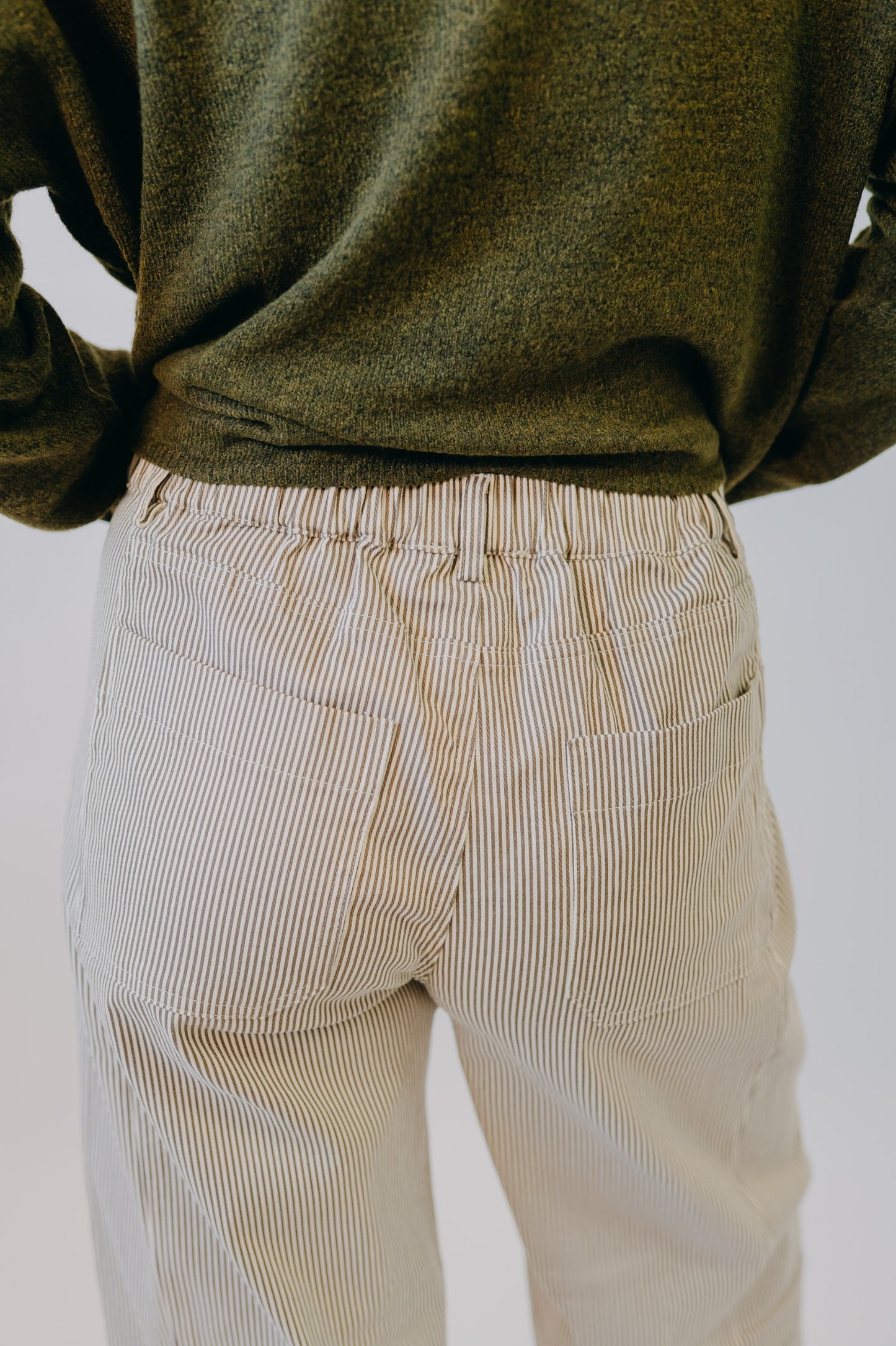 Wishlist | Striped Cotton Pants | Espresso Taupe