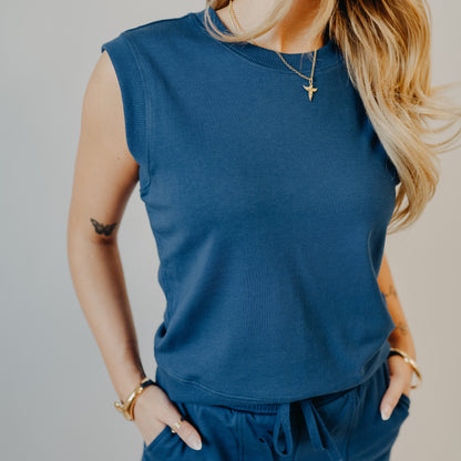 Thread & Supply | Paulie Top | Navy Peony