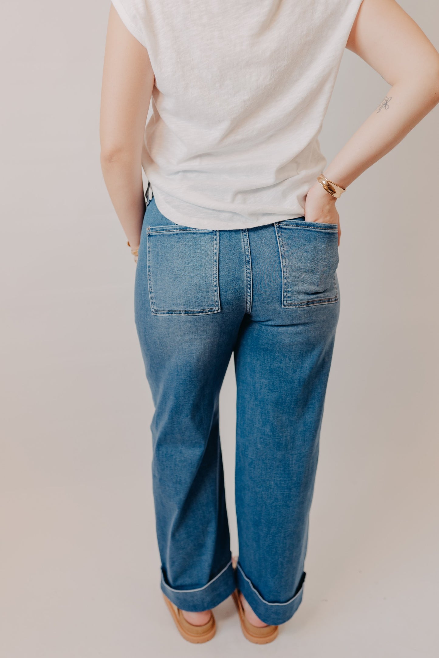 Vervet | High Rise Super Soft Baggy Cuff Wide | Enviably