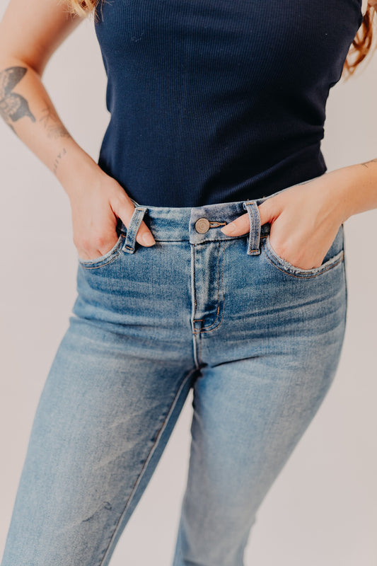 Vervet | Mid Rise Seamless Waist Bootcut | Flores Sea