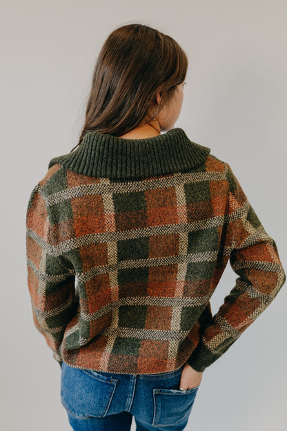 Staccato | Check Jacquard Pullover | Olive