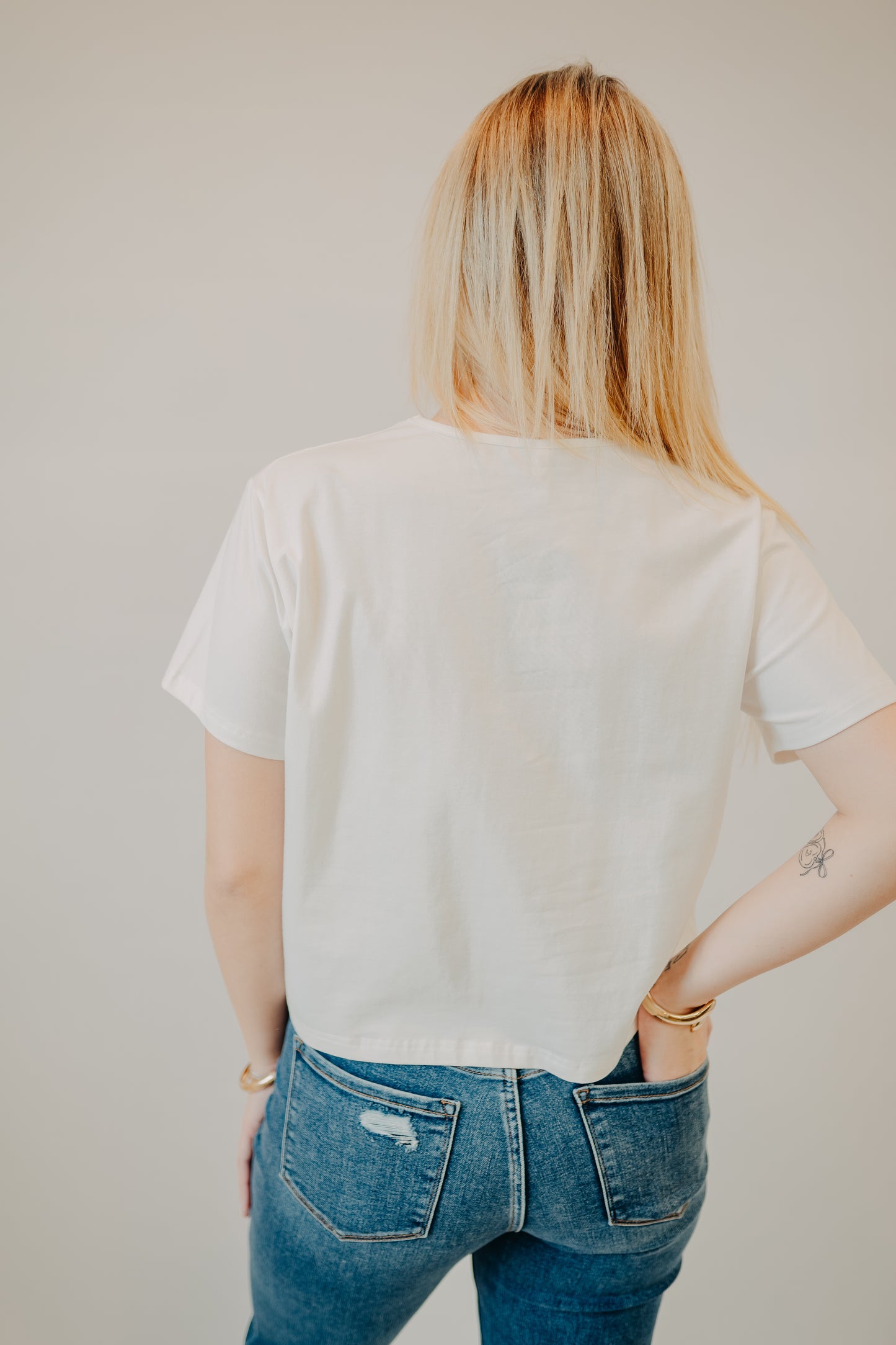 Wishlist | "Beachy" Crop Top | White Blue