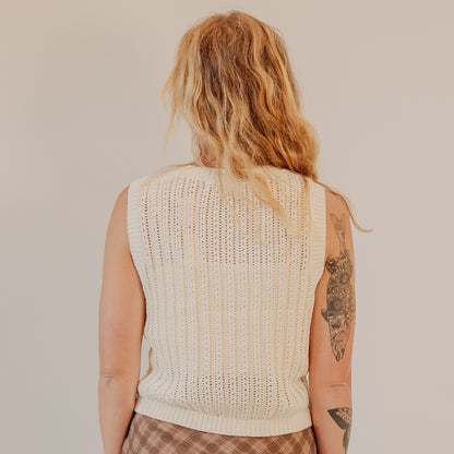 Blu Pepper | Crew Neck Knit Cardigan | Oatmeal