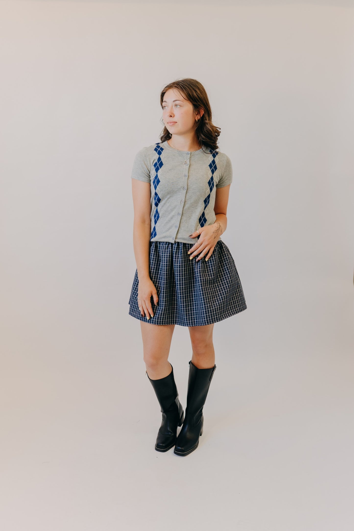 Mod Ref | The Hillary Cardigan | Grey Navy