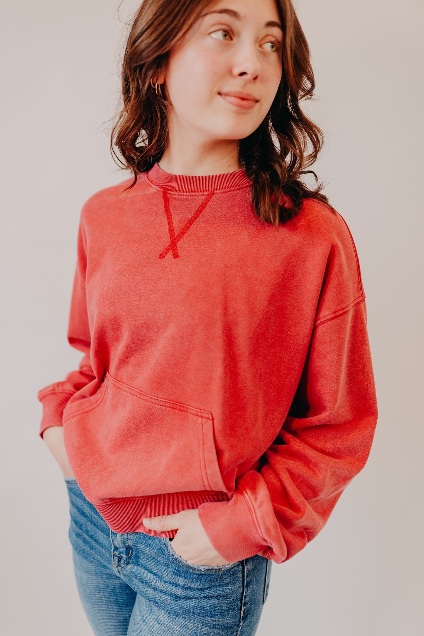Wishlist | Washed Relaxed Sweatshirt | Cherry