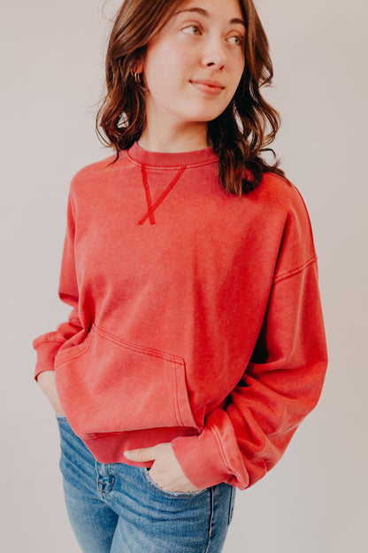 Wishlist | Washed Relaxed Sweatshirt | Cherry