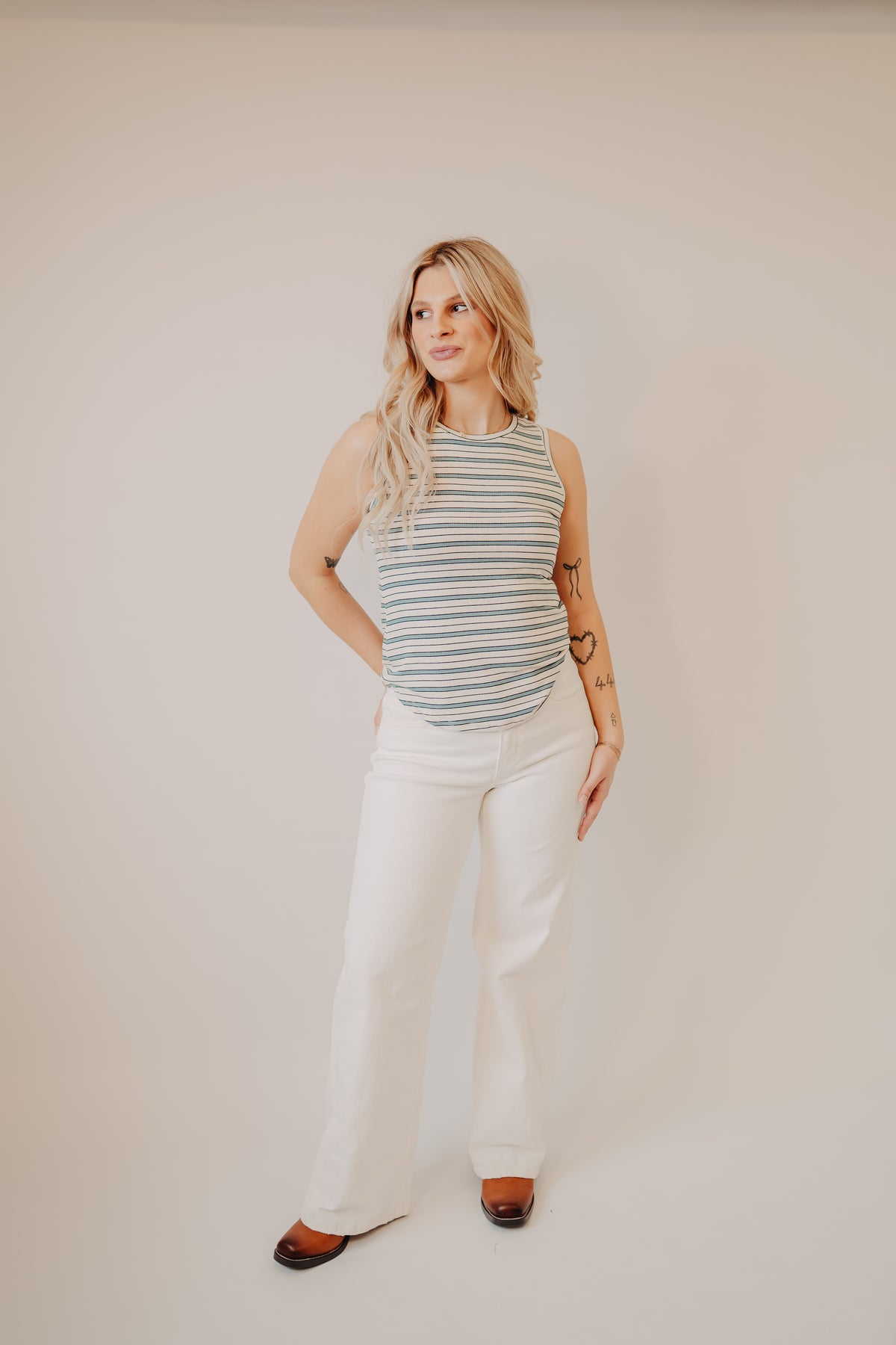 Vervet | High Rise Wide Leg | Optic White