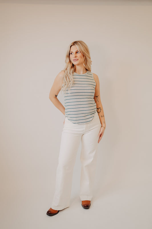 Vervet | High Rise Wide Leg | Optic White